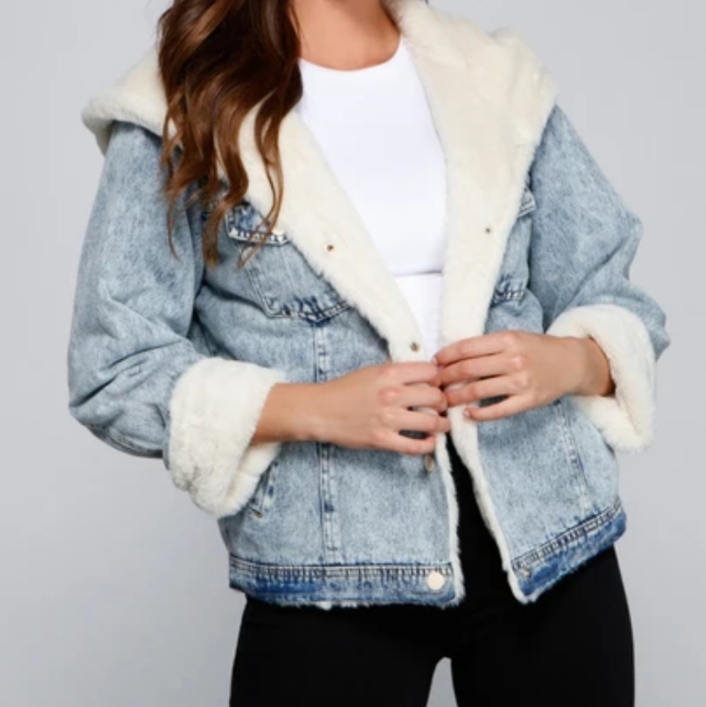 Windsor Denim Faux Fur Jacket